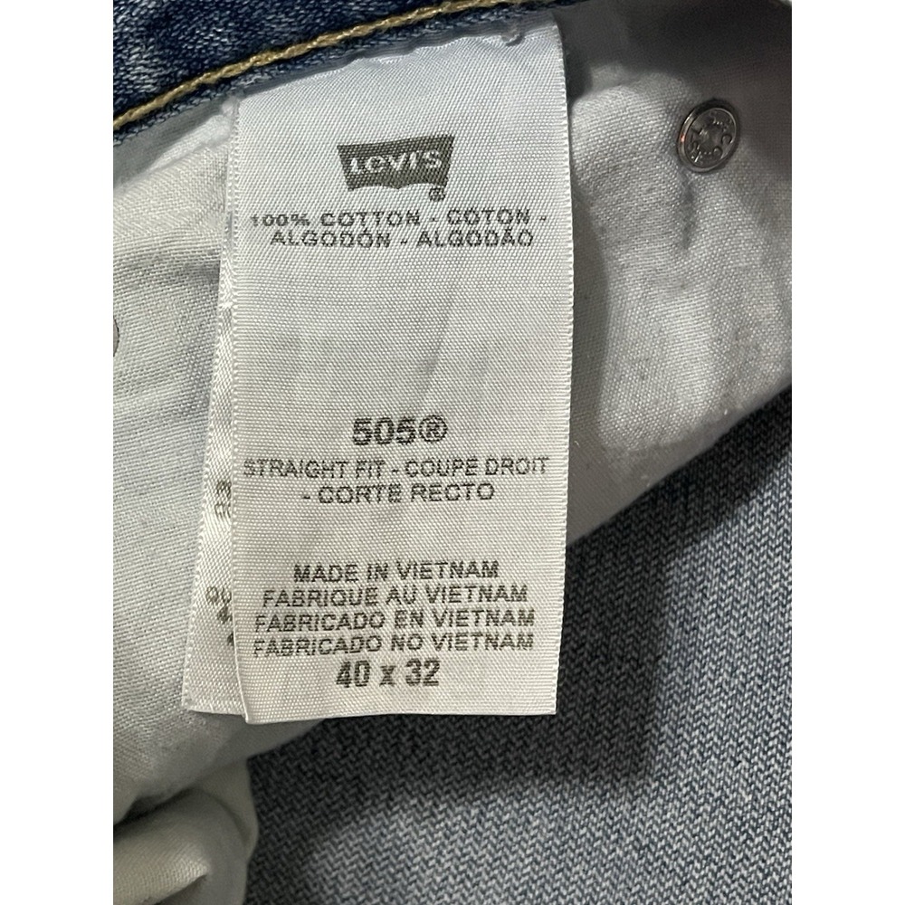Levis 505‎ Jeans Mens 40x32 Blue Straight Leg Medium Wash Denim Pants - Picture 4 of 7